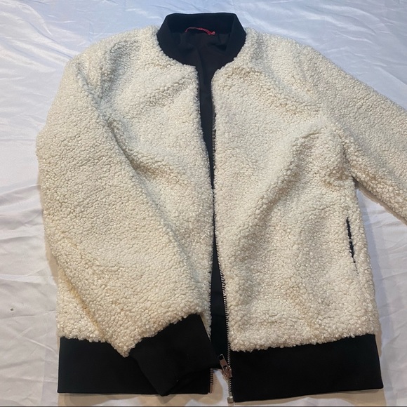 n:PHILANTHROPY IRIE SHERPA FAUX SHEARLING BOMBER SIZE LARGE - Picture 2 of 9